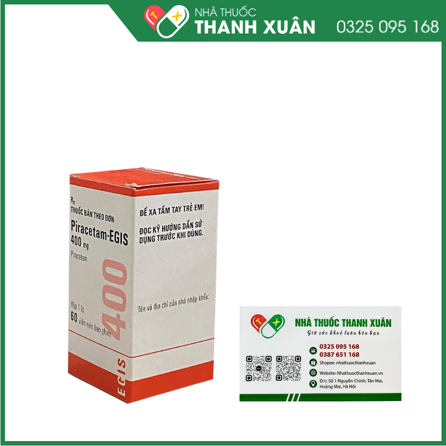 Piracetam - Egis 400mg điều trị các triệu chứng của hội chứng tâm thần thực thể